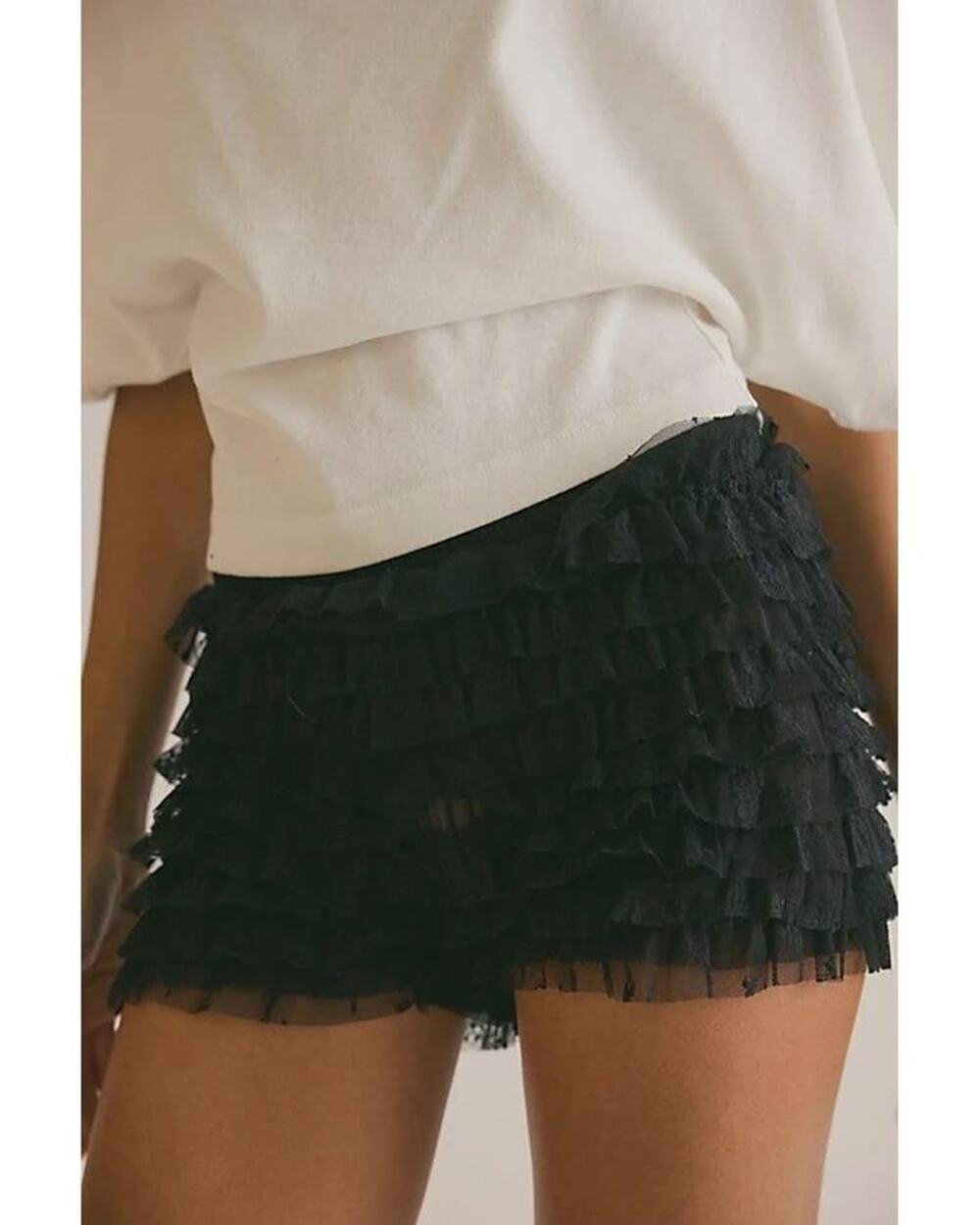 Free People Black Lace Micro Shorts